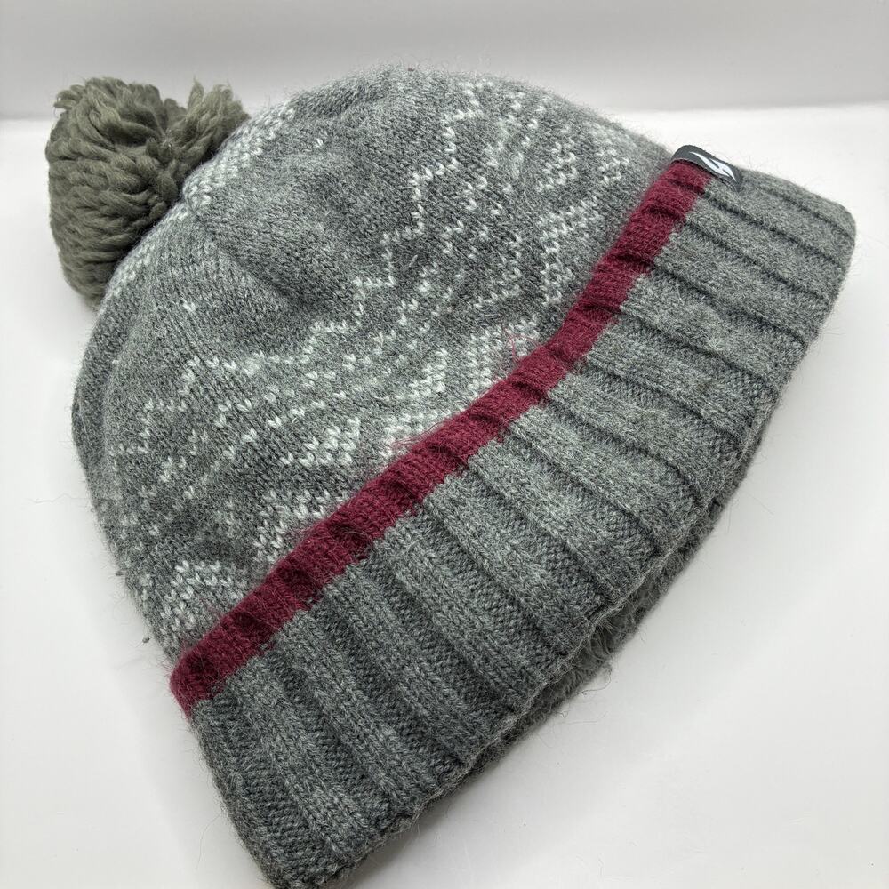 Heat Holders Everest Gray Sherpa Lined Geometric Beanie Hat Mens OS Outdoors Ski